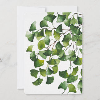 Green Ginkgo Biloba - Blank Card
