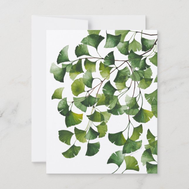 Green Ginkgo Biloba - Blank Card V1 (Front)