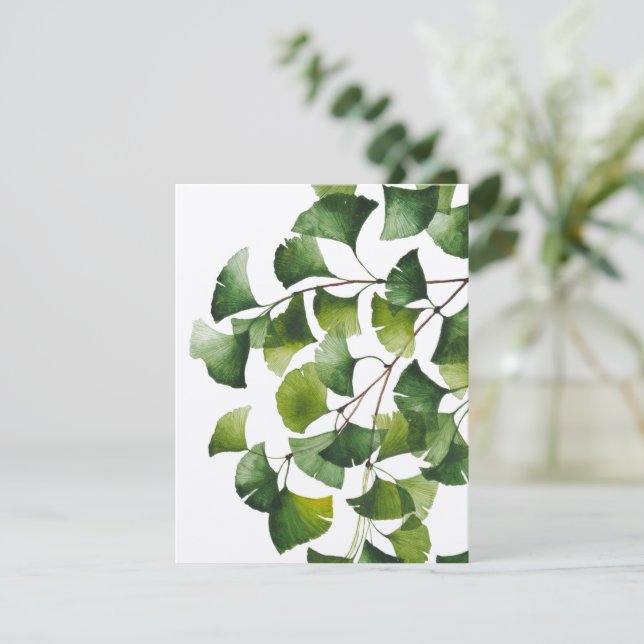 Green Ginkgo Biloba - Blank Card V3 (Standing Front)