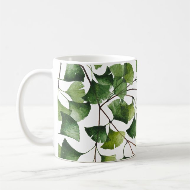 Green Ginkgo Biloba - Coffee Mug (Left)