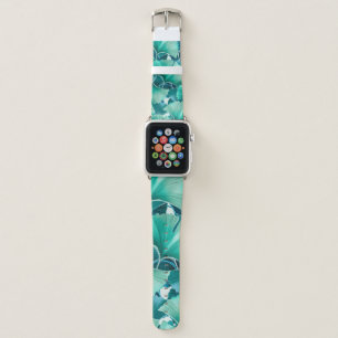 Green ginkgo biloba illustration pattern apple watch band