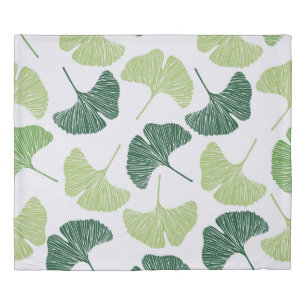 Green Ginkgo Biloba Seamless Pattern Duvet Cover