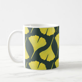 Green Ginkgo Leaf Pattern – Spring Botanical Coffee Mug