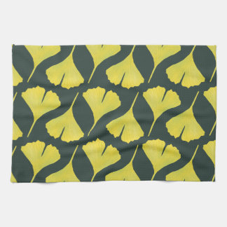 Green Ginkgo Leaf Pattern – Spring Botanical Kitchen Towel