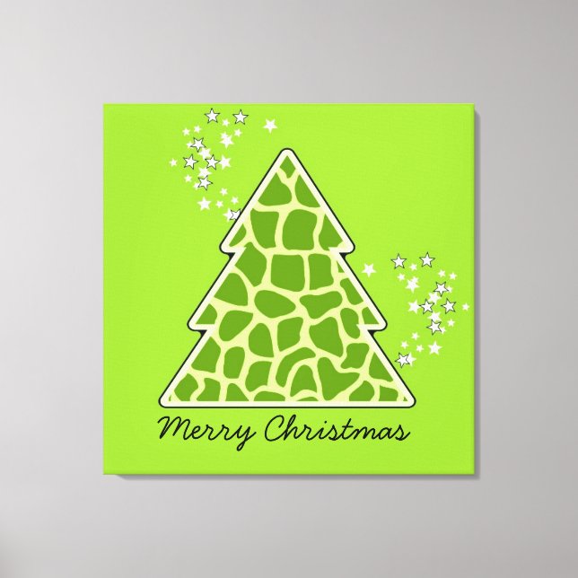 Green giraffe Christmas Tree Canvas Print (Front)
