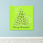 Green giraffe Christmas Tree Canvas Print (Insitu(Wood Floor))