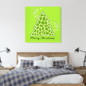 Green giraffe Christmas Tree Canvas Print (Insitu(Bedroom))