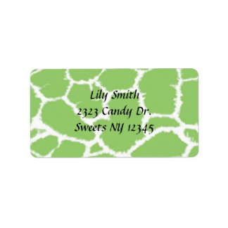 Green Giraffe Fur Pattern Address Label
