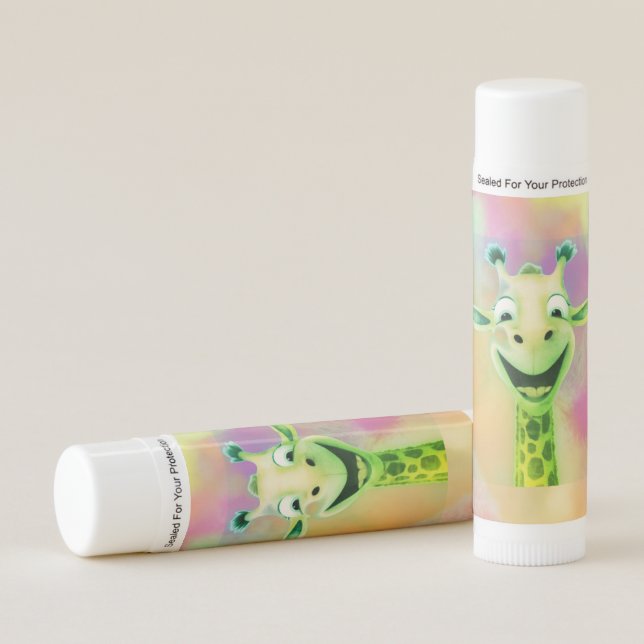 Green Giraffe Party Lip Balm (Front)