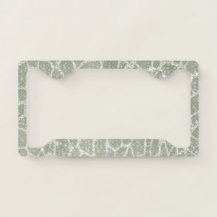 Green Giraffe Print Animal Sparkle License Plate Frame