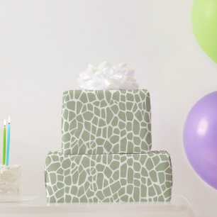 Green Giraffe Print Birthday Wrapping Paper