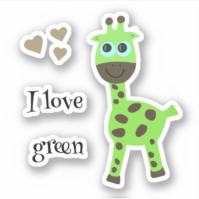 Green giraffe sticker (Front)
