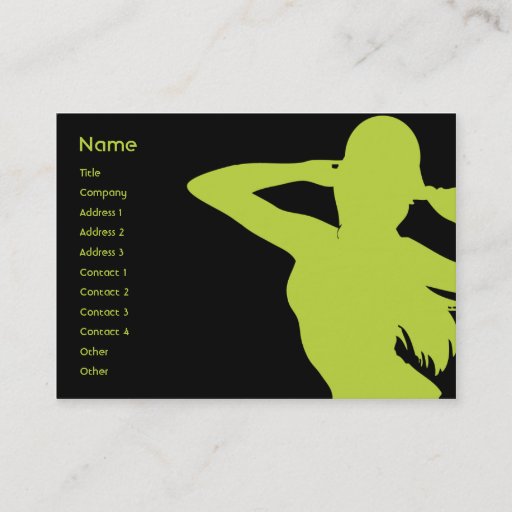 Customizable Green Girl - Chubby Business Cards