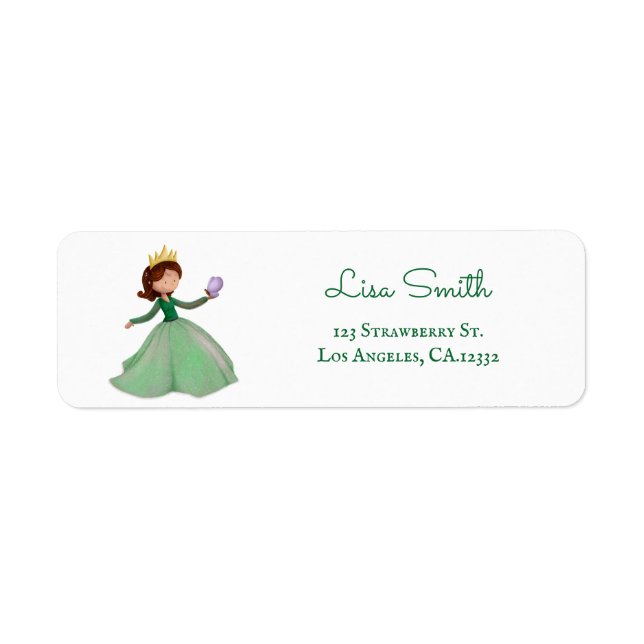 Green Girl Crown Return Address Label (Front)