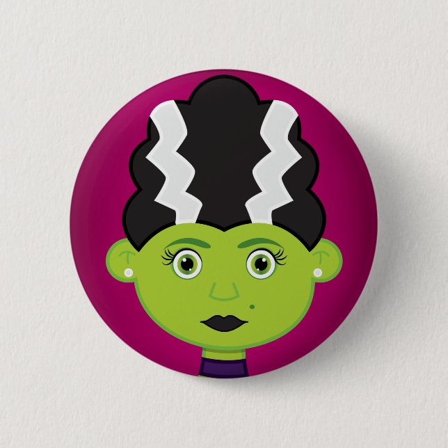 Green girl monster button (Front)