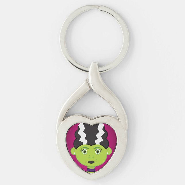 Green girl monster keychain (Front)