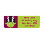 Green girl monster label