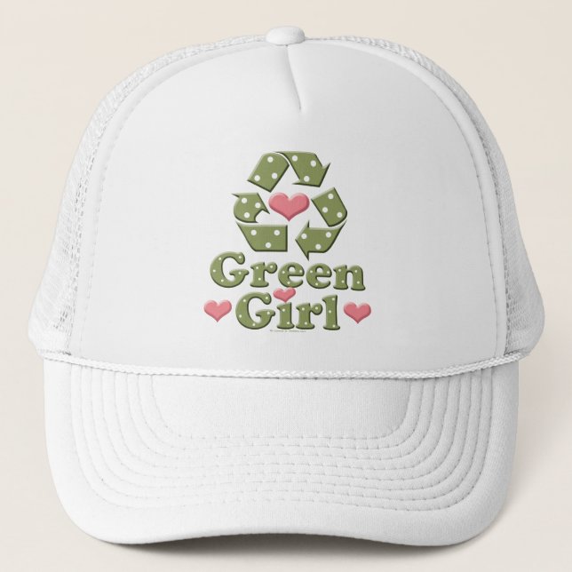 Green Girl Recycle Recycling Hat (Front)