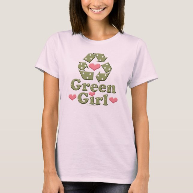 Green Girl Recycling Organic T-shirt (Front)