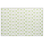 Green Girly Geek Glasses Fabric