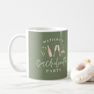 Green girly modern drinks bachelorette party tapes coffee mug