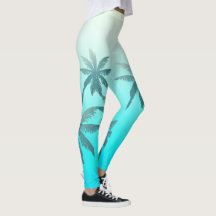 Green Glacier Burst Gradient Fade Palm Trees
