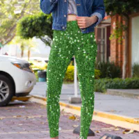 Lucky Green Glitter Leprechaun St. Patrick's Day Leggings