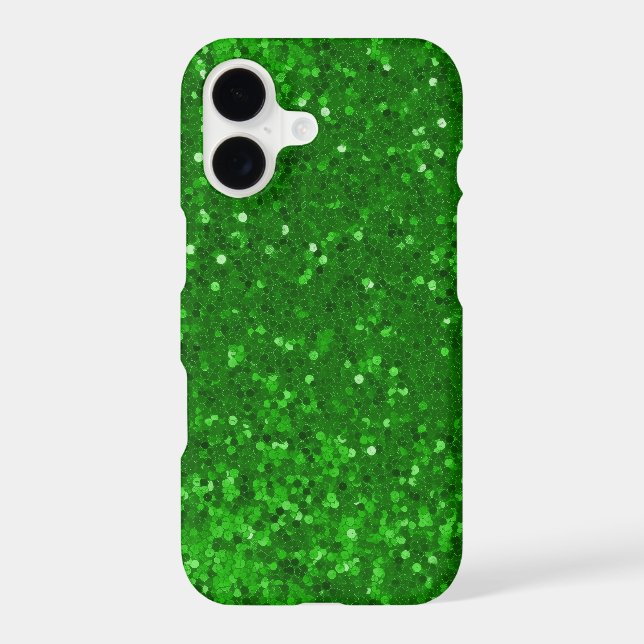 Green glam sparkling glitter pattern iphone case (Back)