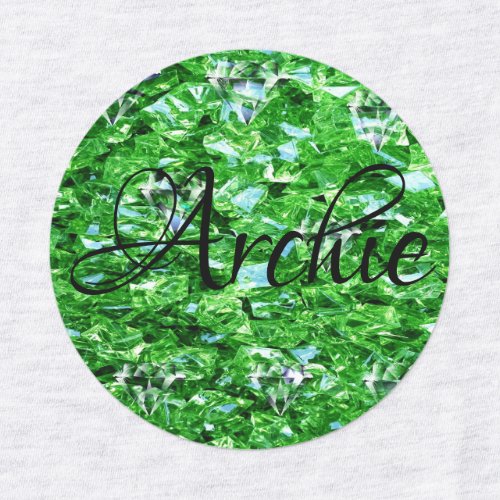 Green Glass Archie Name Logo Labels