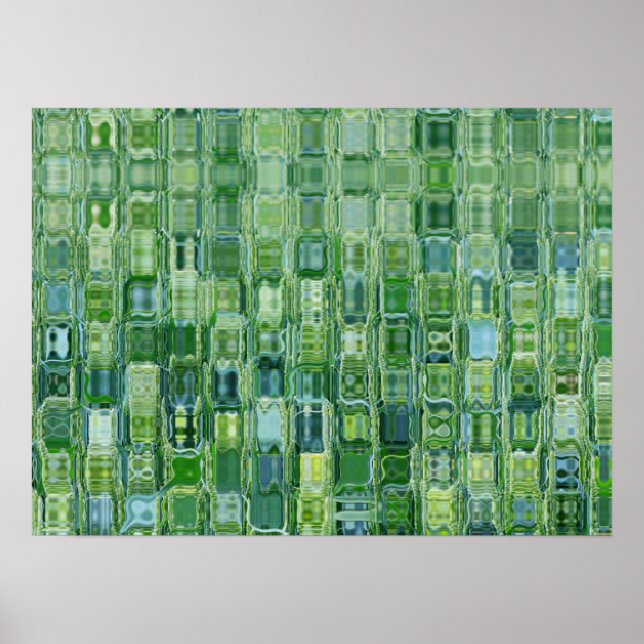 Green Glass Blocks Abstract Poster (Front)