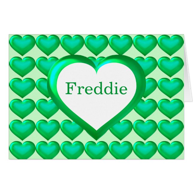 Green Glass Heart Pattern Cards (Front Horizontal)