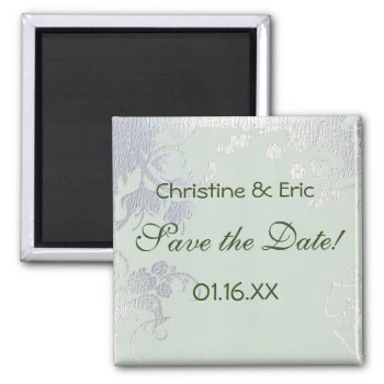 Green Glimmer Save The Date Ver 2 Magnet by SpiceTree_Weddings at Zazzle