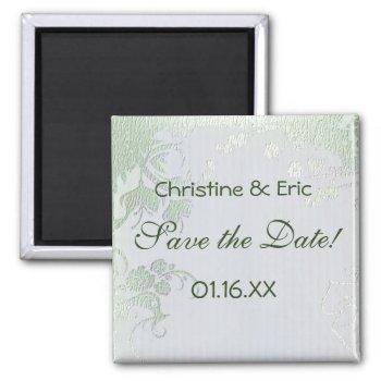 Green Glimmer Save The Date Ver 3 Magnet by SpiceTree_Weddings at Zazzle