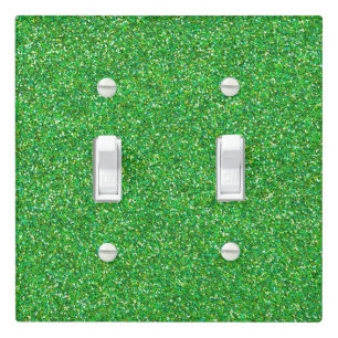 Green glitter and shine light switch cover