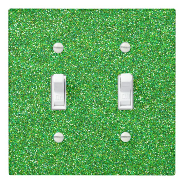 Green glitter and shine light switch cover (In Situ)