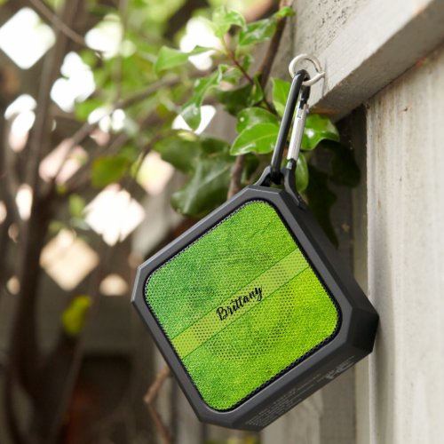 Green Glitter Artsy Abstract Add Name Square Bluetooth Speaker