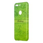 Green Glitter Artsy Abstract Add Name Uncommon Google Pixel Case (Back/Left)