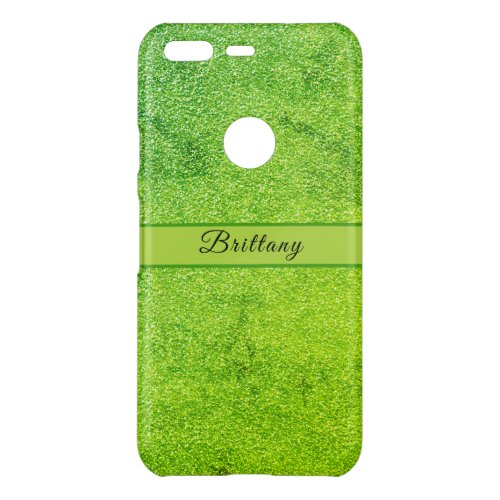 Green Glitter Artsy Abstract Add Name Uncommon Google Pixel Case