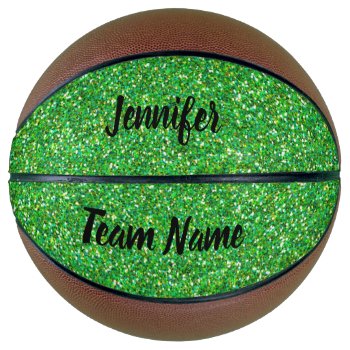 Green Glitter Basketball by Lilleaf at Zazzle