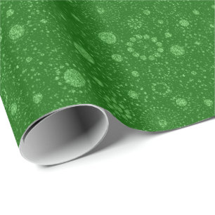Green Glitter Circles Geometric Pattern Wrapping Paper