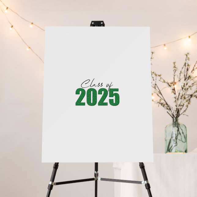 Green Glitter Class of 2025 Autograph Board (In Situ (Stand))