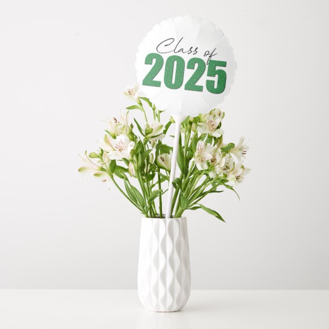 Green Glitter Class of 2025 Balloon (Vase)