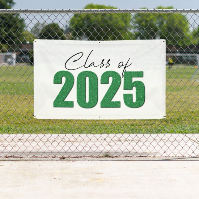 Green Glitter Class of 2025 Banner (Insitu)