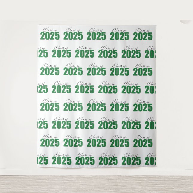 Green Glitter Class of 2025 Photo Backdrop (Front)