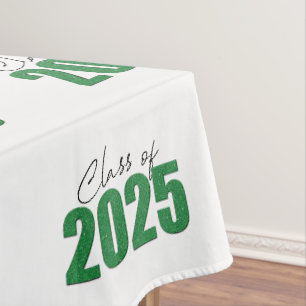 Green Glitter Class of 2025 Tablecloth