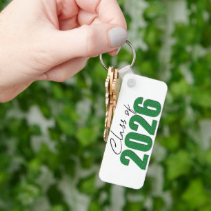 Green Glitter Class of 2026 Keychain