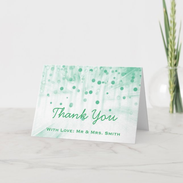 Green Glitter Confetti Sparkles Dots Thank You (Front)
