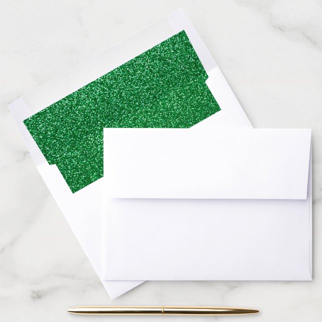 Green Glitter Envelope Liners (Desk)