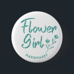 Green Glitter Flower Girl Bridal Shower pin<br><div class="desc">Glittering Flower Girl pin for Bridal shower or Wedding party will look great with any outfit. Pin can be personalized with Flower girl's name or any other detailes. Different color options available.</div>