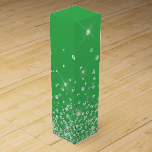 Green glitter glam shimmer sparkles elegant  wine box